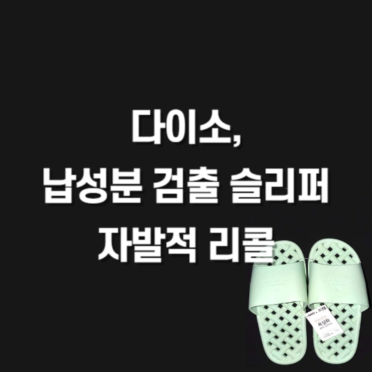 다이소&#44; 납성분 검출 슬리퍼 자발적 리콜
