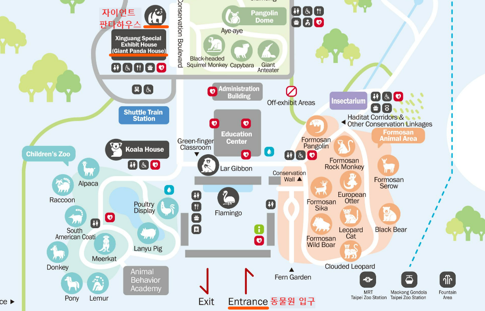 대만 판다_ 타이베이동물원 지도