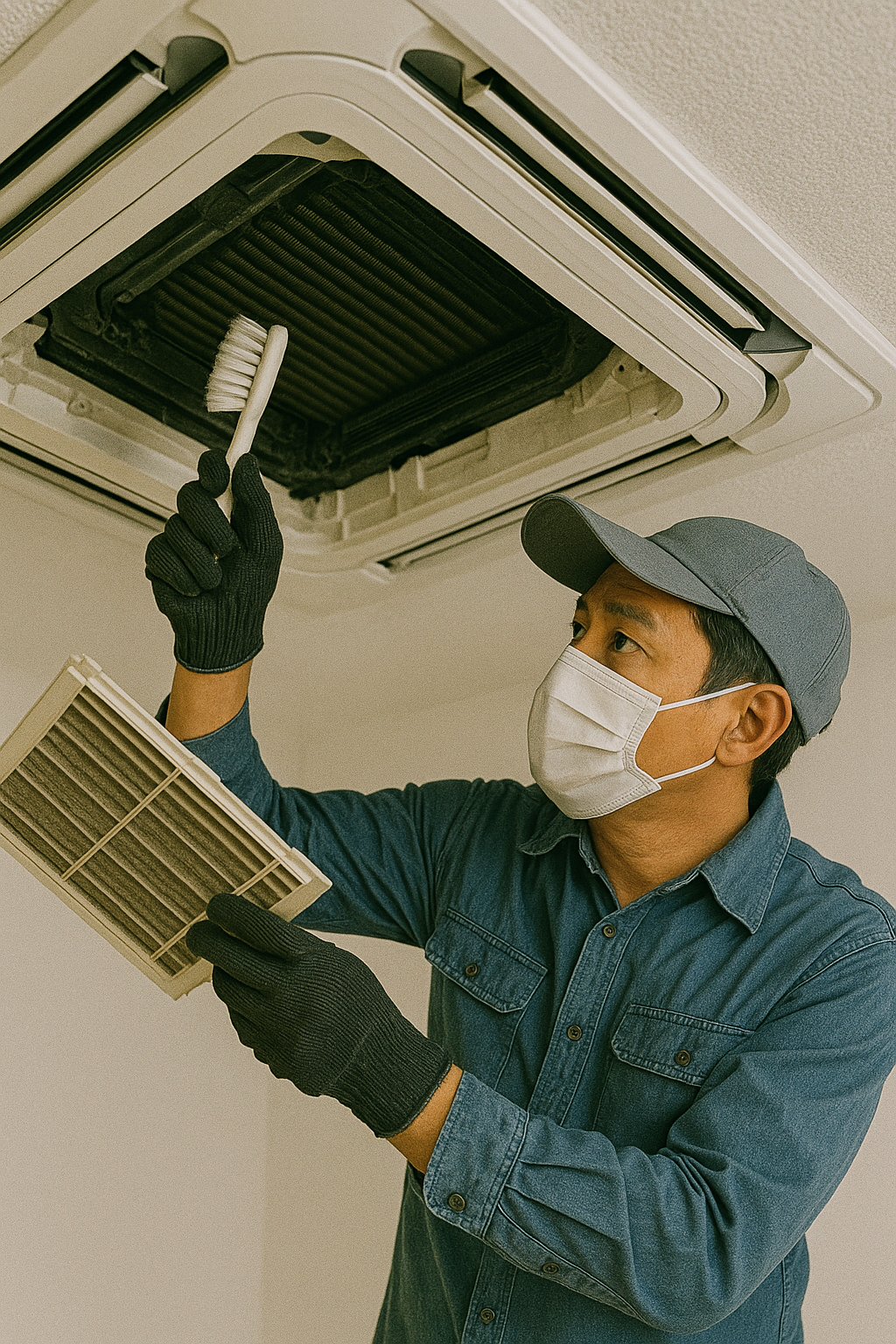 천장형 에어컨 청소