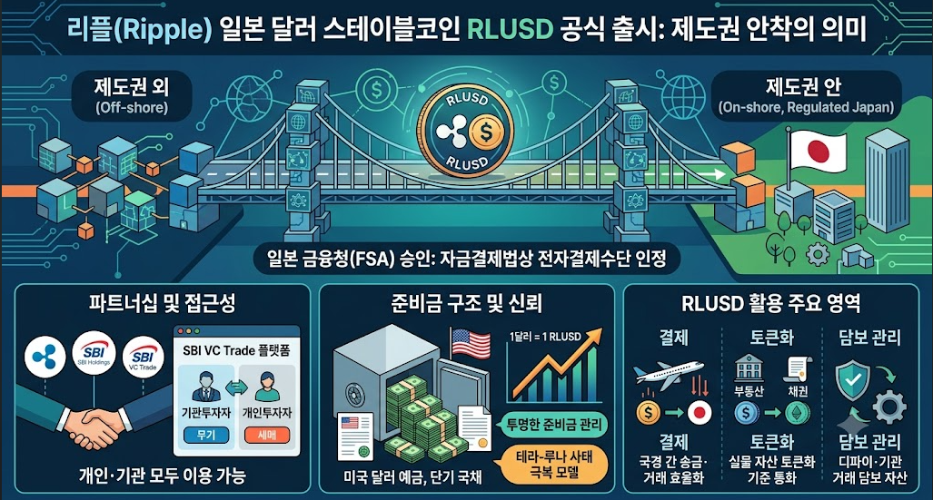 일본 RLUSD 출시 (스테이블코인, 준비금, 환율리스크)