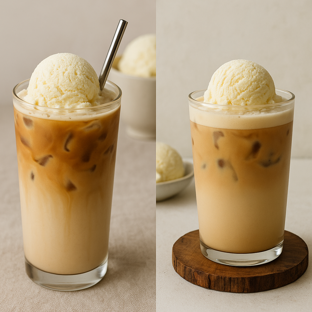 바닐라 아이스크림 톡 라떼