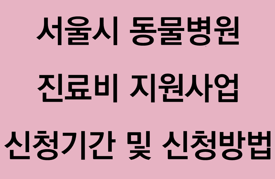 서울시 동물병원 지원사업