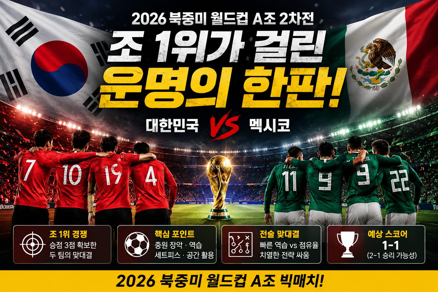 2026 북중미 월드컵 대한민국 VS 멕시코 경기 분석