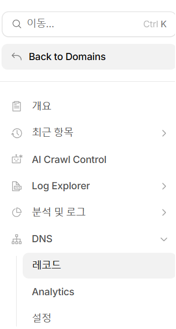 클라우드 플레어 도메인 DNS 설정