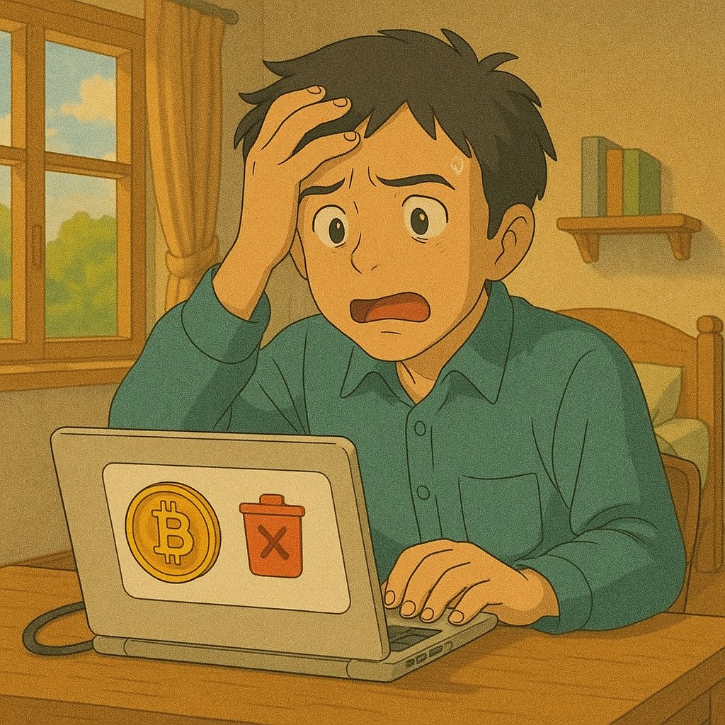 1비트코인을 지갑에서 삭제해버린 사람 사진