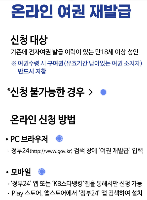 여권 재발급 온라인 신청 방법