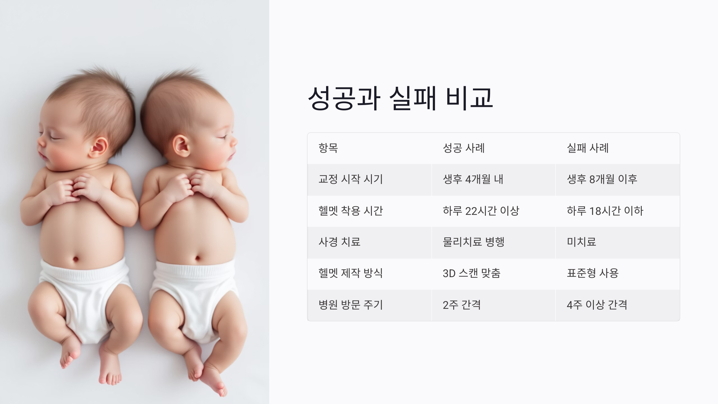 헬멧 효과 없는 이유? 두상교정 실패하는 5가지 핵심 원인