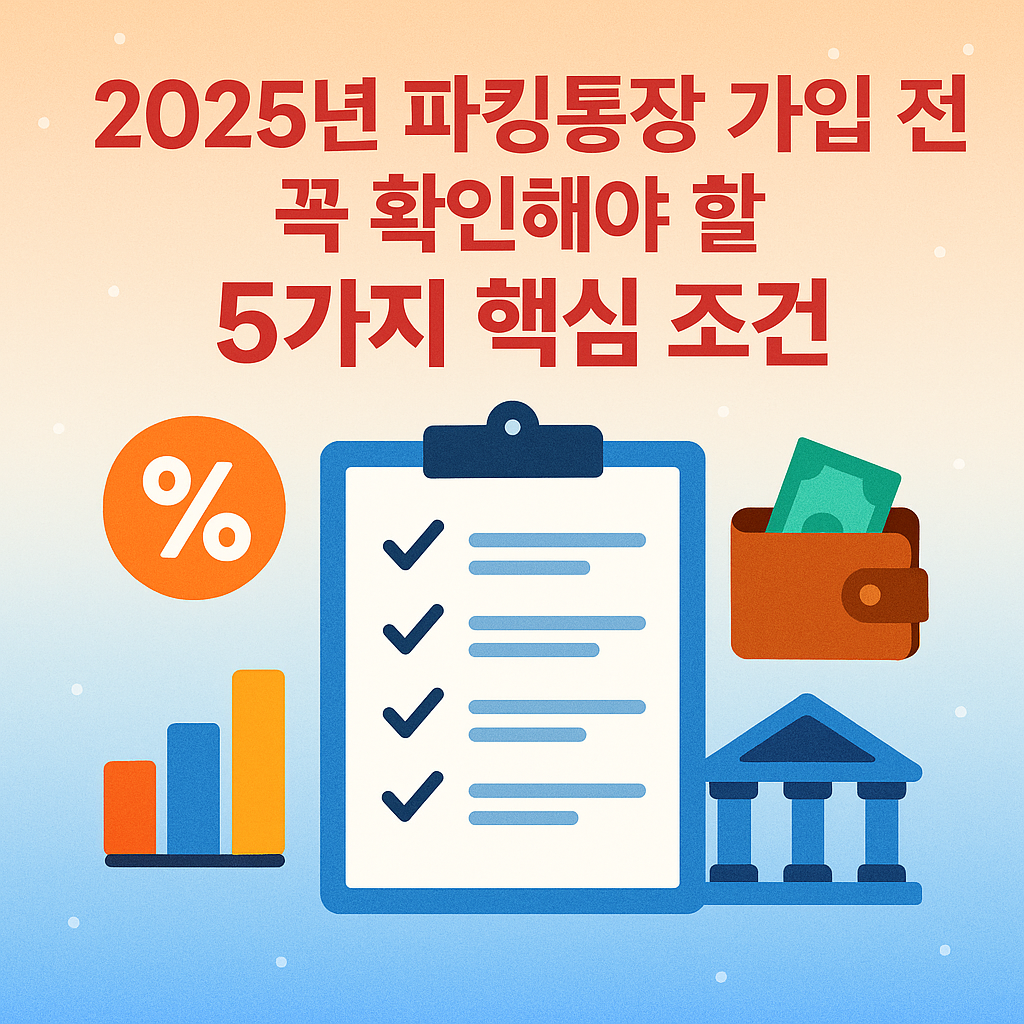 2025년 파킹통장 가입 전 확인해야 할 핵심 조건 5가지 안내 이미지