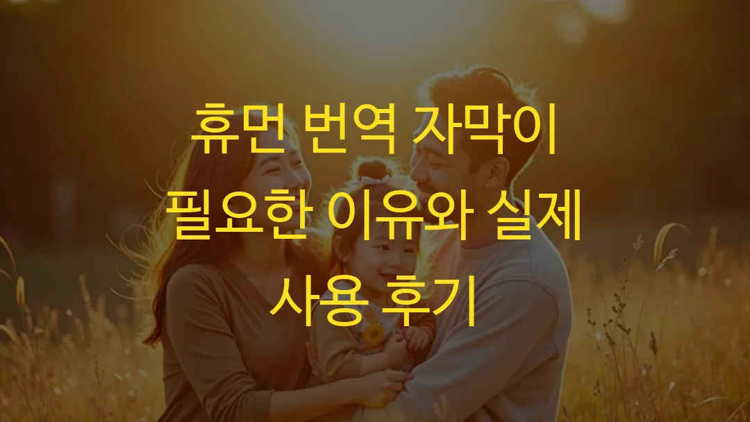 휴먼 번역 자막이 필요한 이유와 실제 사용 후기