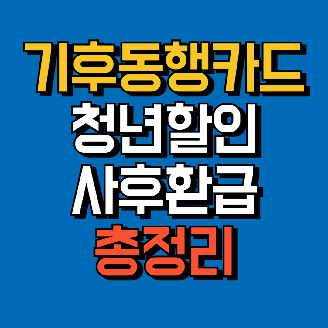 기후동행카드청년할인사후