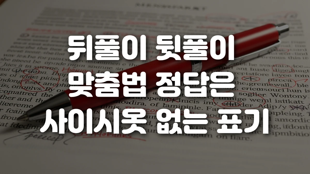 뒤풀이 뒷풀이 맞춤법 정답은 사이시옷 없는 표기