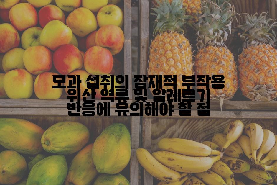 모과 섭취의 잠재적 부작용 위산 역류 및 알레르기 반응에 유의해야 할 점
