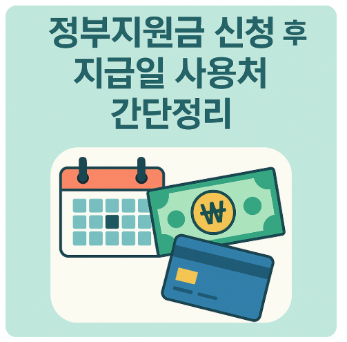 민생지원금 신청 및 지급일 사용처