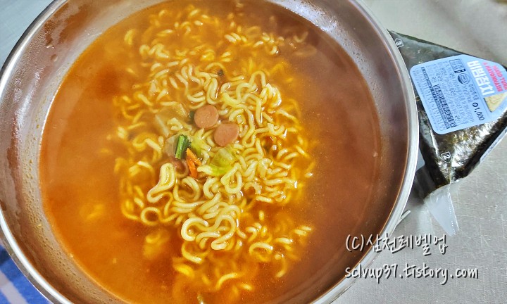 삼양라면 오리지널 조리 후 완성