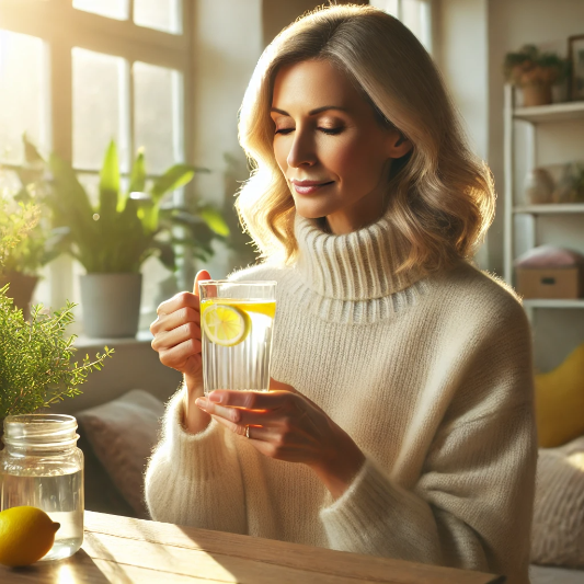 레몬 물 먹는 사람