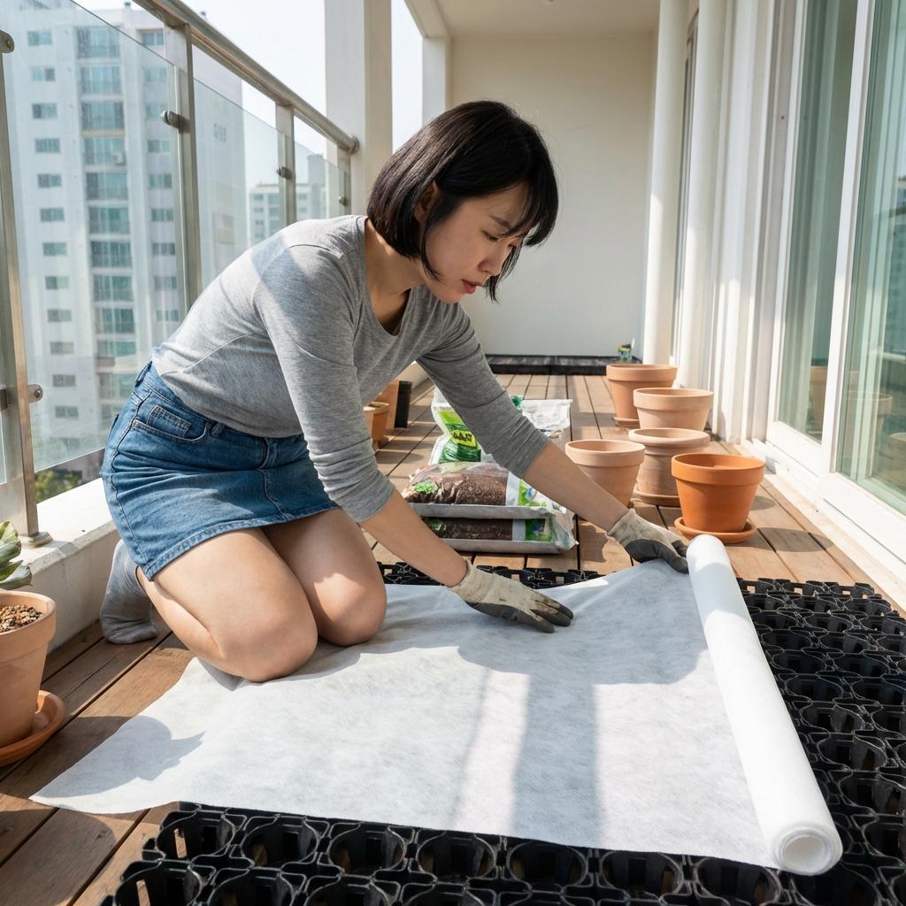 흙 빠짐 방지 부직포 깔기 노하우