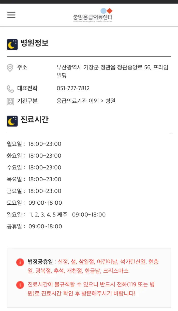 야간진료 병원