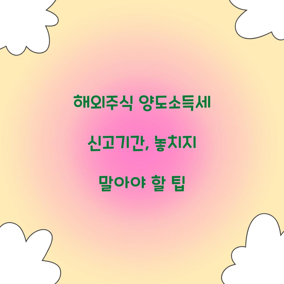 해외주식 양도소득세 신고기간