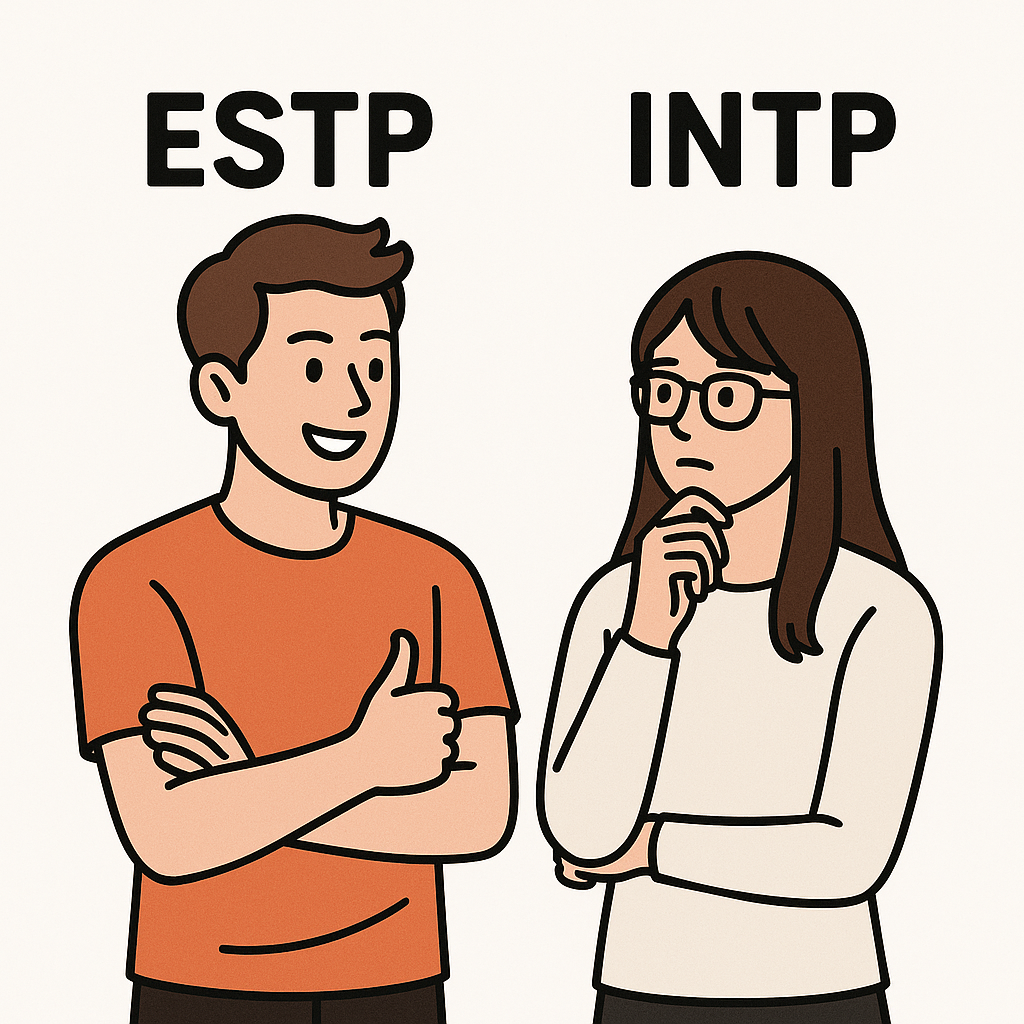 남자 ESTP vs 여자 INTP: 정반대 MBTI, 연애가 오래 가려면?