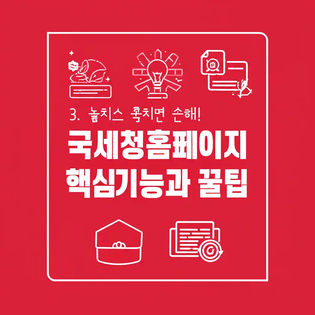 홈택스 국세청홈페이지의 핵심 기능과 꿀팁을 설명하는 화면