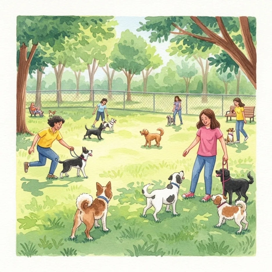 반려견과 함께 즐거운 시간을 보내는 동탄여울공원