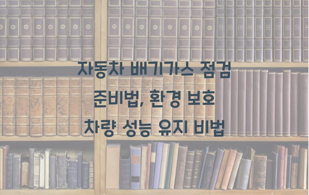 자동차 배기가스 점검 준비법: 환경 보호와 차량 성능 유지하는 법