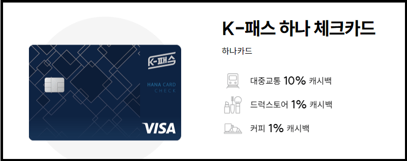 K-패스 하나 체크카드와 케이뱅크의 MY체크카드 혜택비교