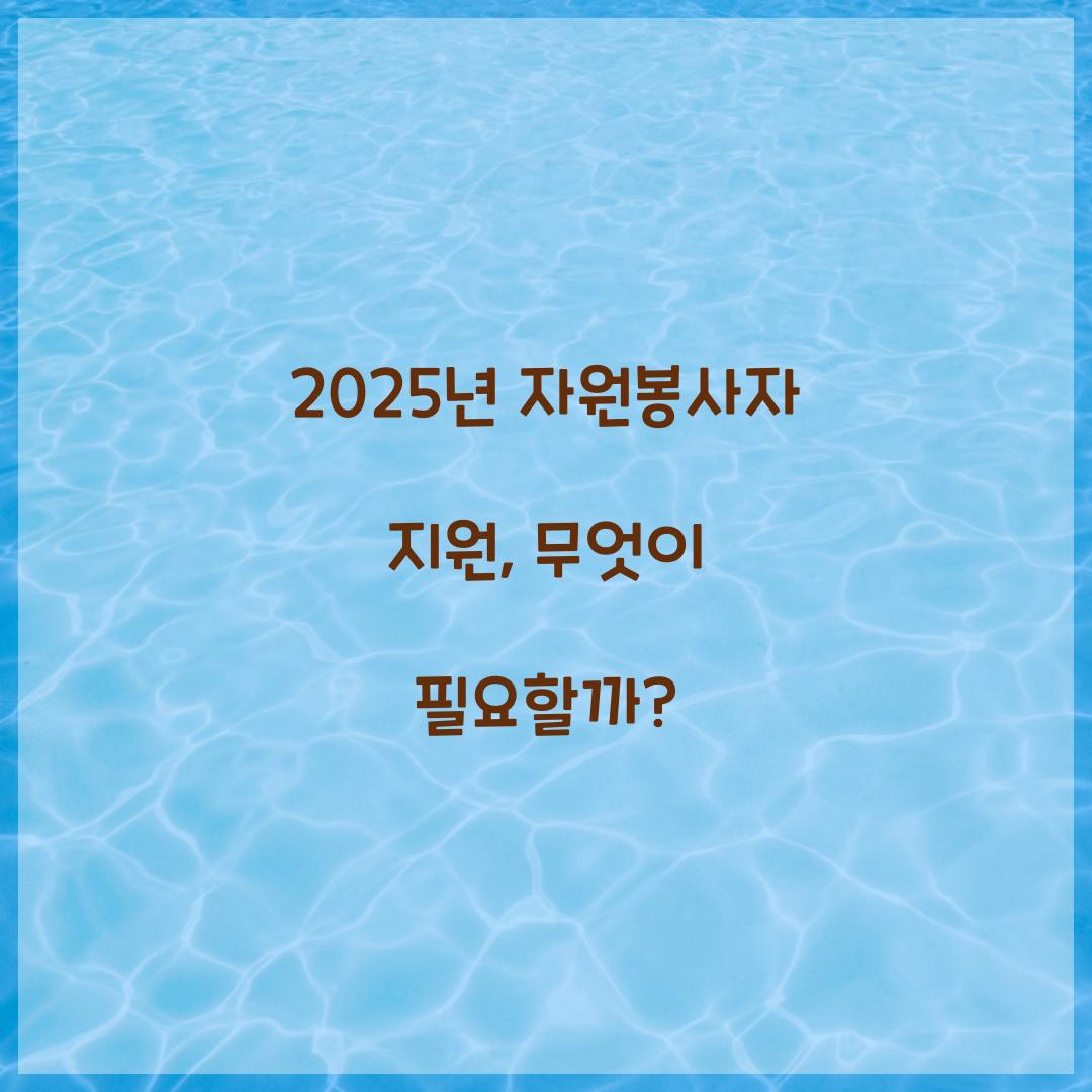 자원봉사자 지원