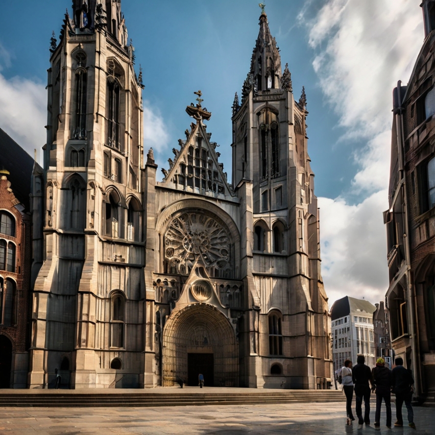 안트베르펜 명소 성모마리아 대성당을 묘사한 이미지