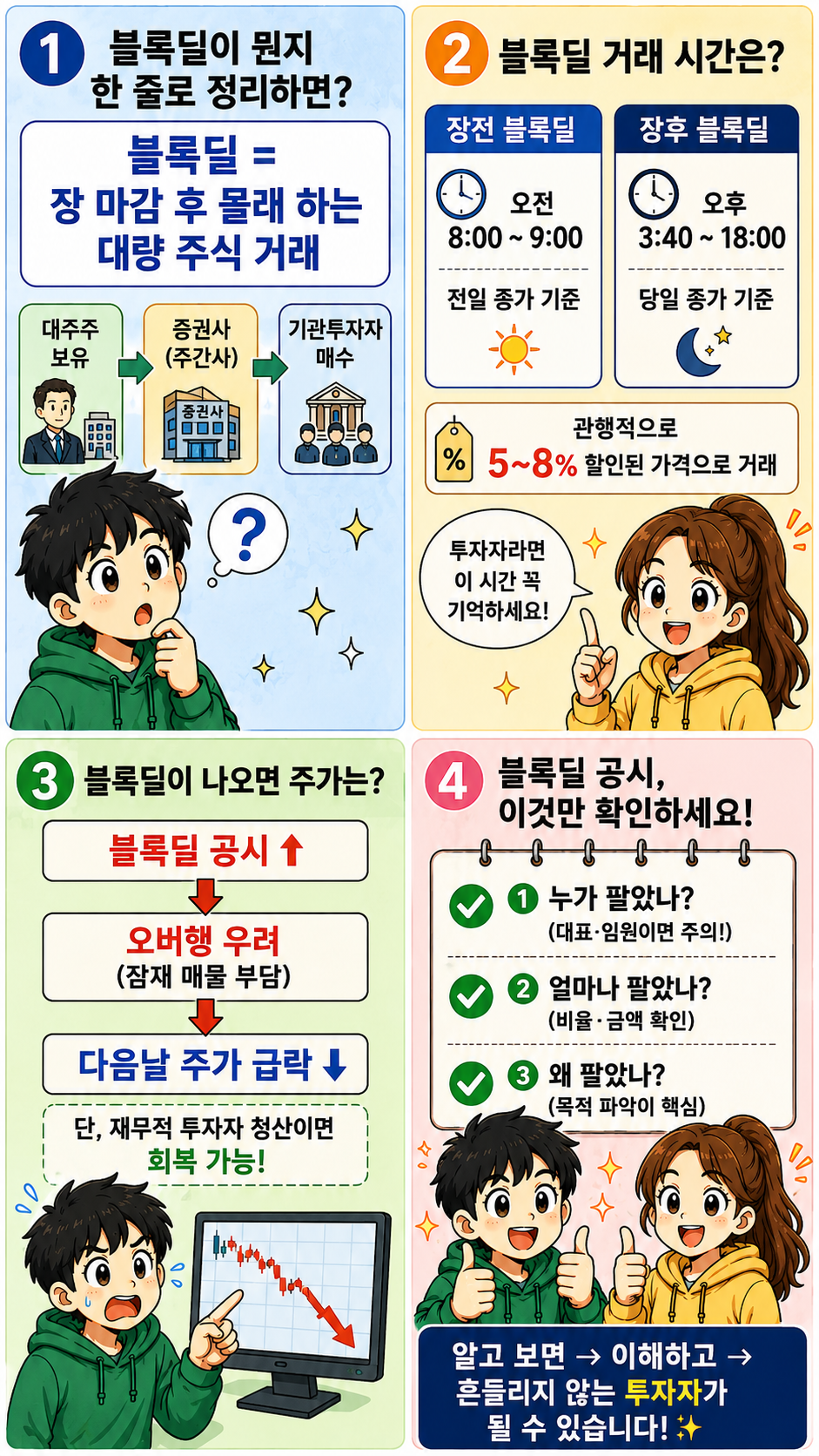블록딜 시간외대량매매 주가 정보 웹툰