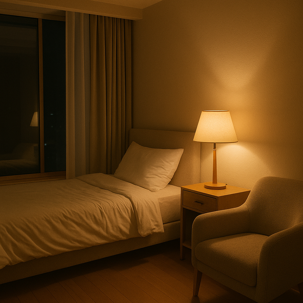 저녁 조명, 혼자 있는 집, 정적인 회복 루틴
퇴근 후 조명이 켜진 조용한 방, 혼자 있는 저녁의 풍경