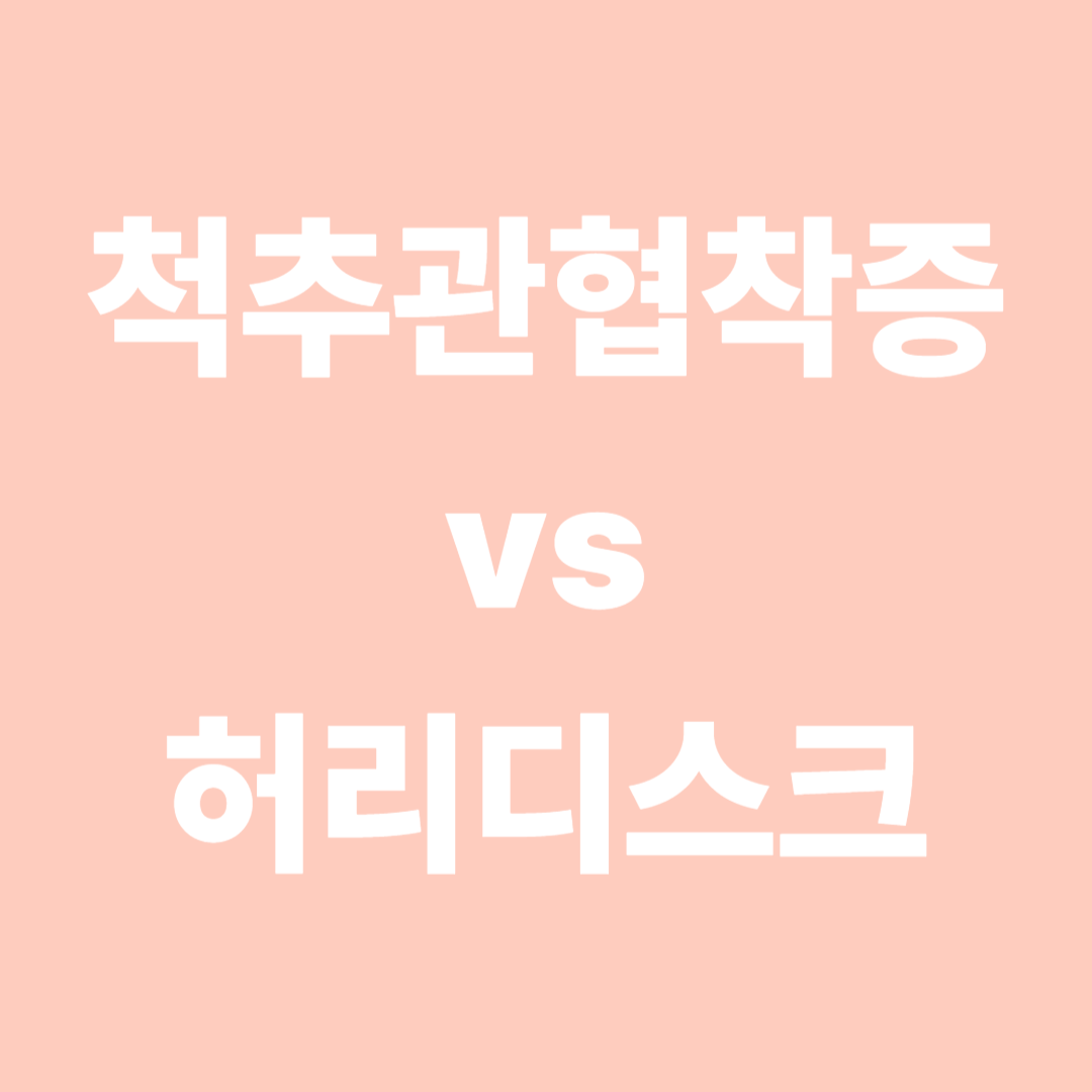 척추관협착증 vs 허리디스크