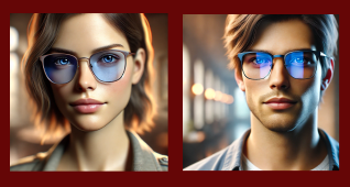 블루차단선글라스 쓴 사람