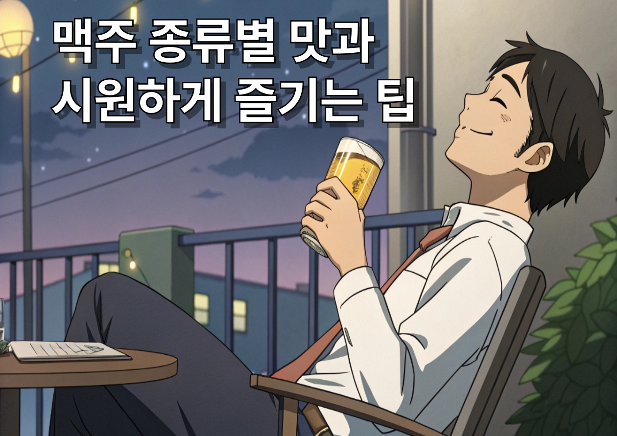 퇴근후 시원하게 마시는 맥주 이미지