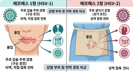 헤르페스 1형 2형 차이