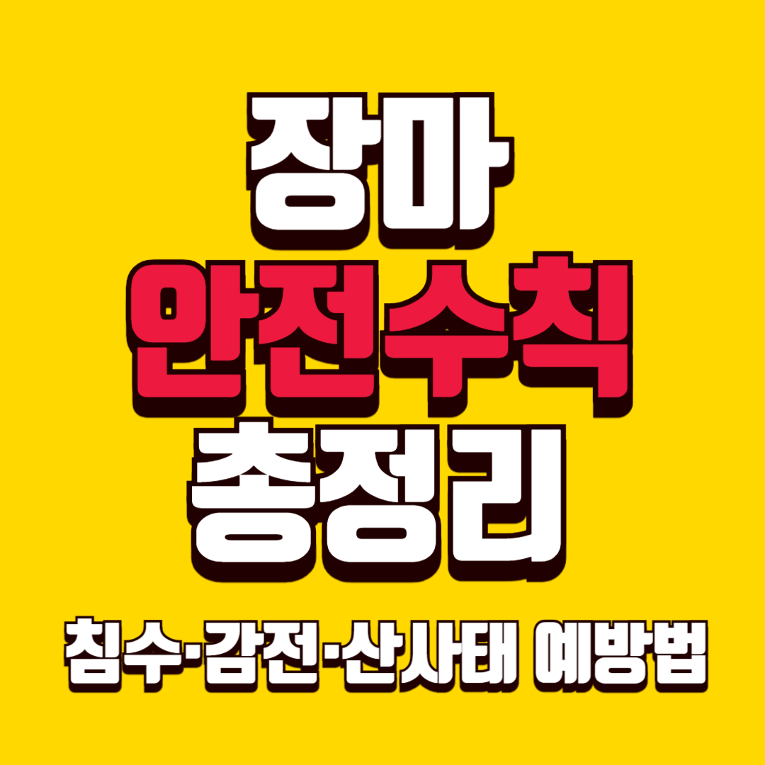 장마 안전수칙 총정리