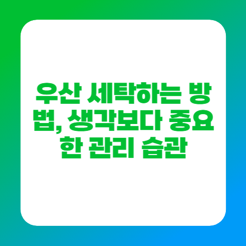 우산 세탁하는 방법, 생각보다 중요한 관리 습관