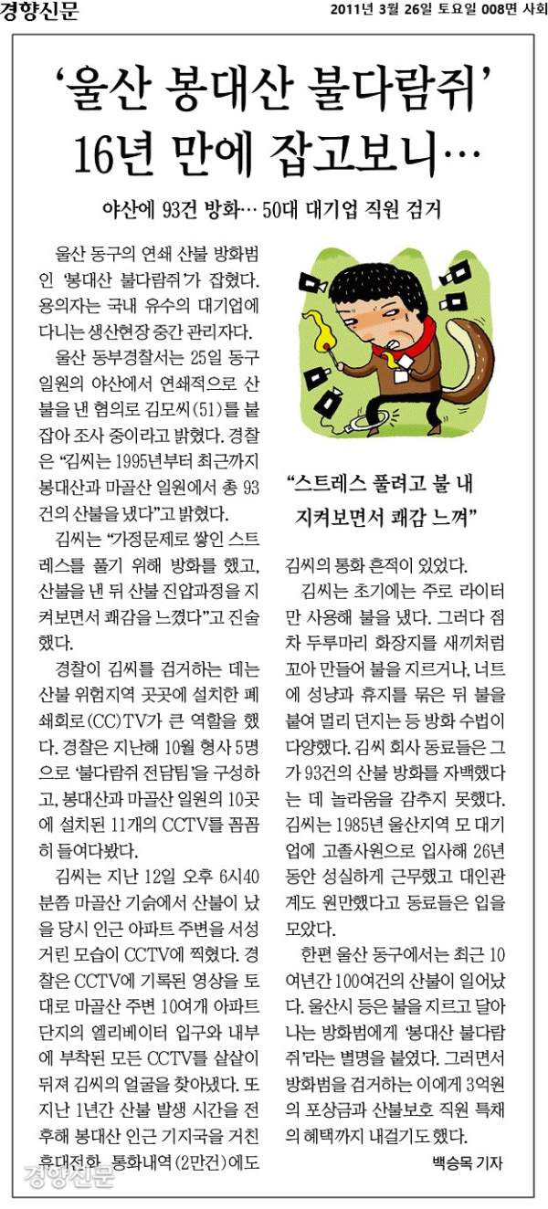 꼬꼬무 봉대산 불다람쥐