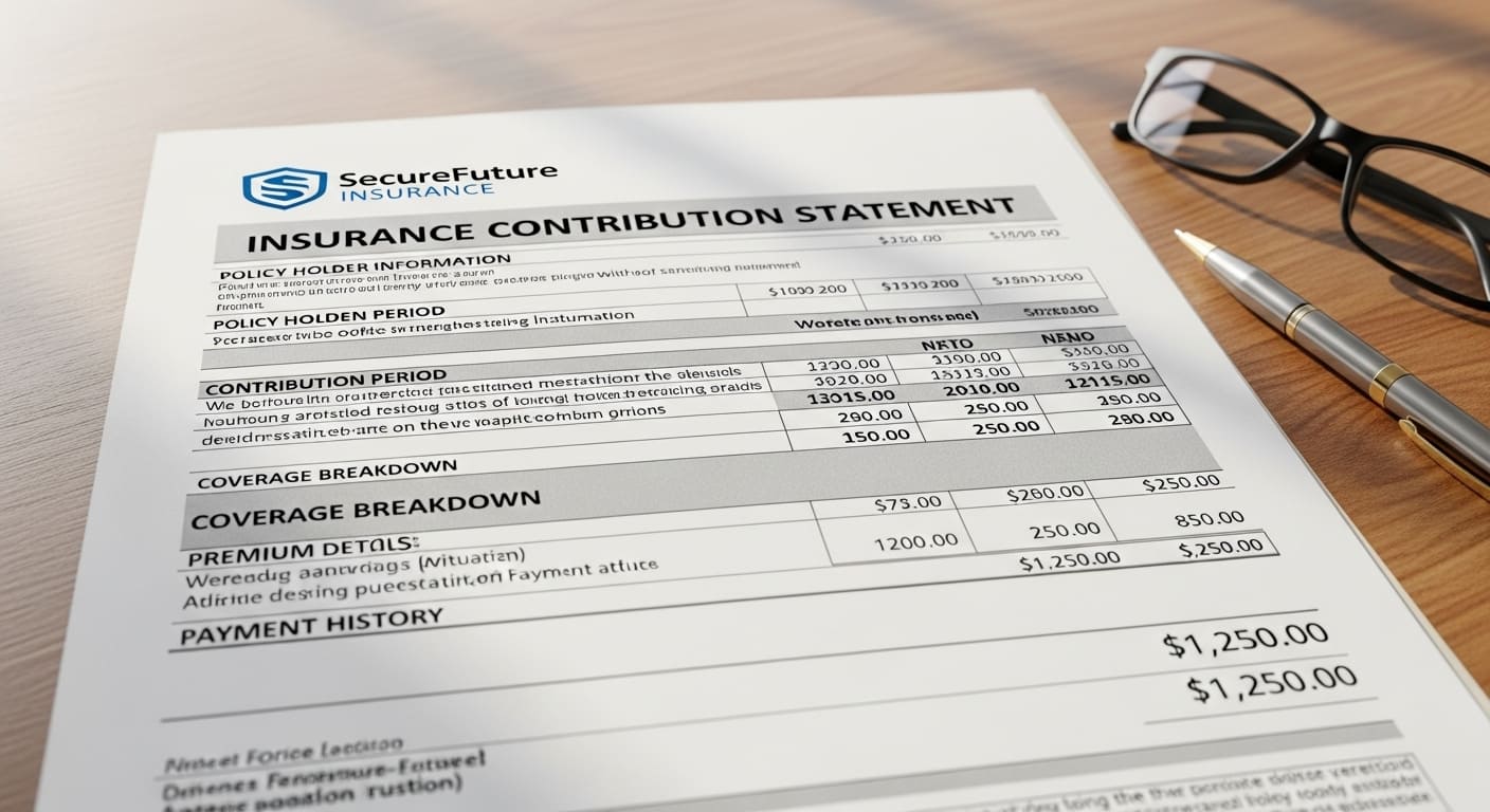 직장가입자 4대보험 완납증명서 신청서 서류 모습