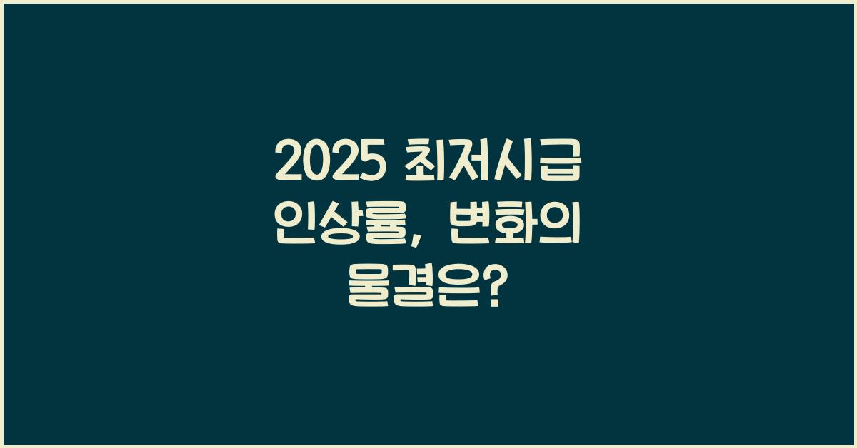 2025 최저시급 인상률