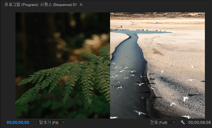 자르기-효과로-화면-분할-결과
