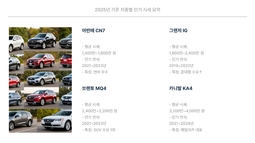 2025 중고차 시세 조회 꿀팁! 가격 비교 바로가기 링크 모음