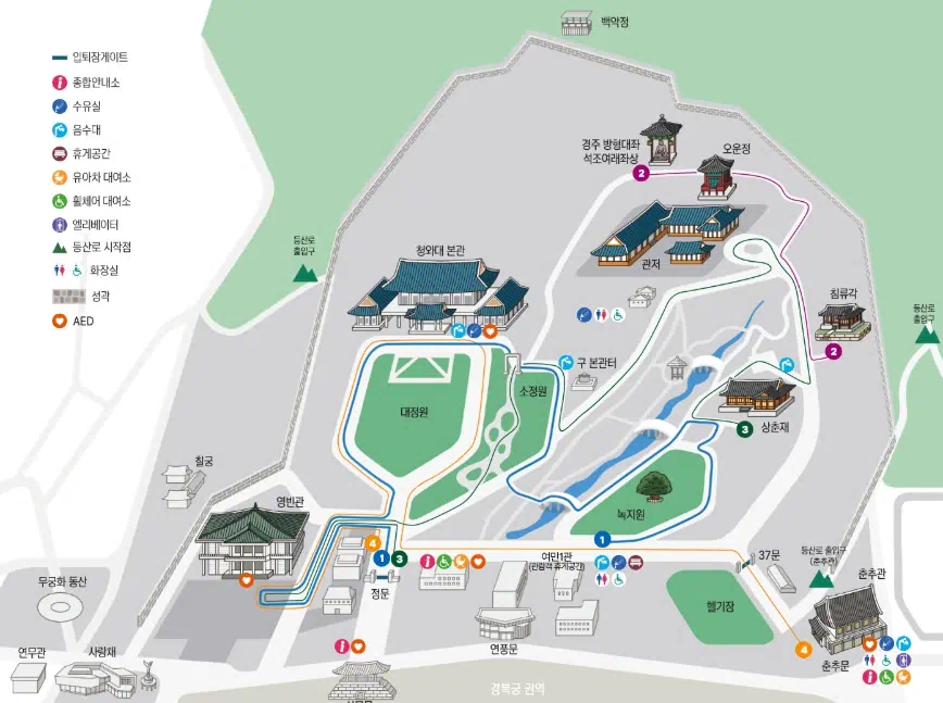 청와대 관람코스 안내도