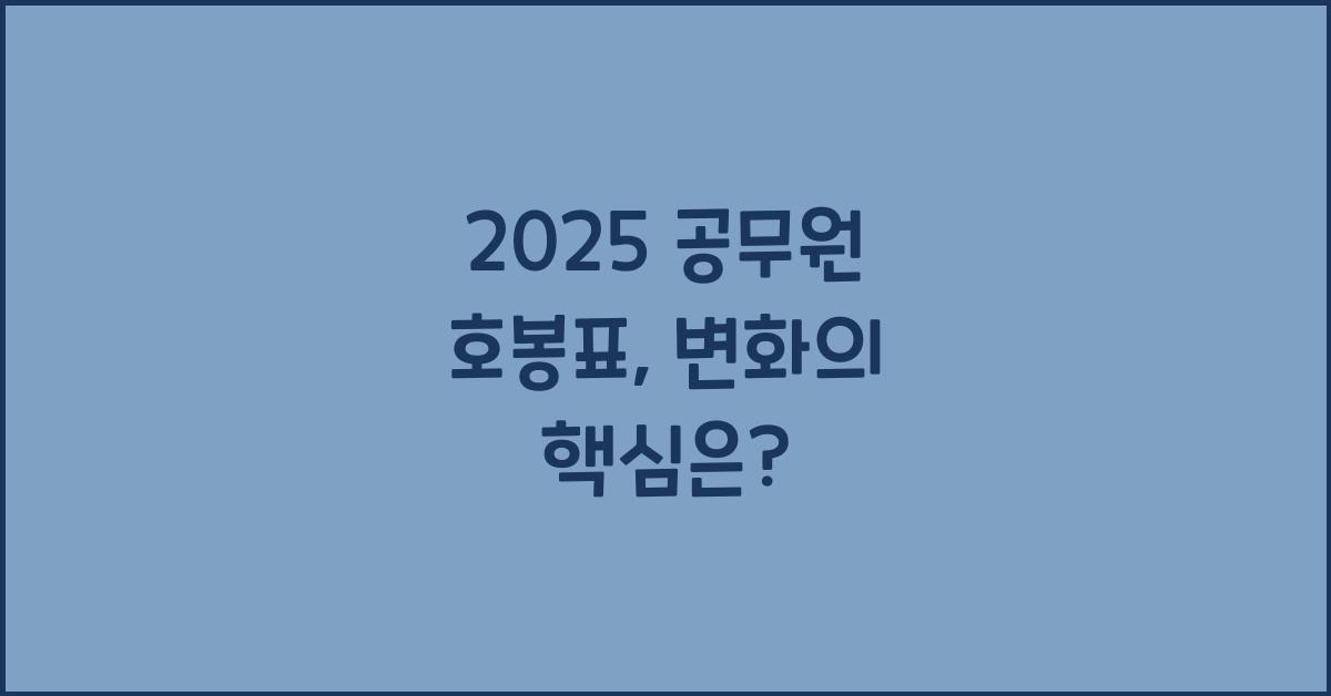 2025 공무원 호봉표