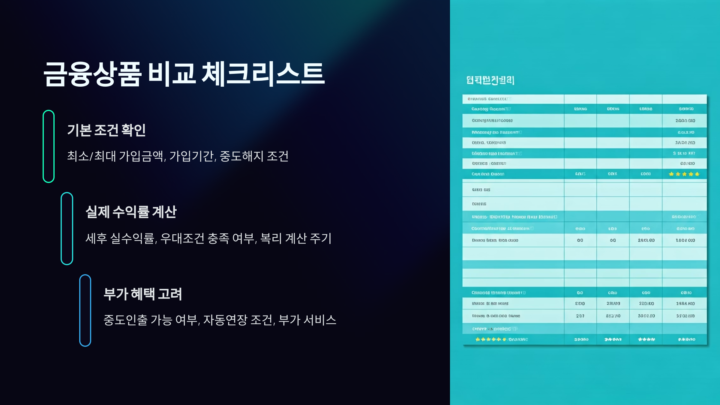 금융 상품 비교 체크리스트