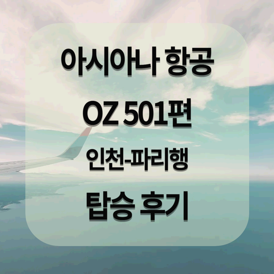 인천-파리 아시아나항공 OZ501편 탑승 후기, 14시간 25분 직항 비행의 모든 것!