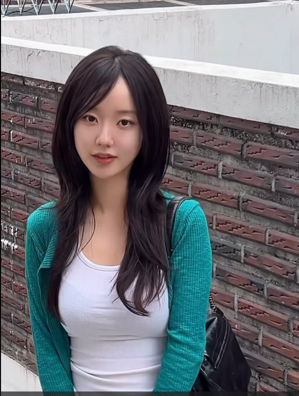 Sungshin Women Univ layered cut after - face-framing layers and side bangs on long hair