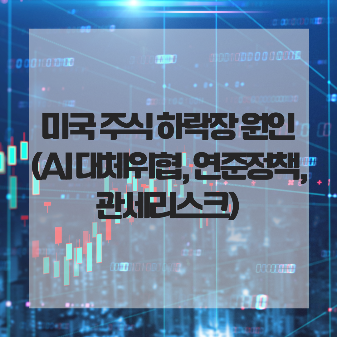 미국 주식 하락장 원인 (AI 대체위협, 연준정책, 관세리스크)