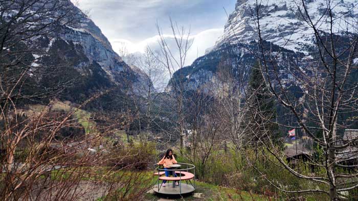 그린델발트 선스타 호텔의 테라스 놀이터 풍경