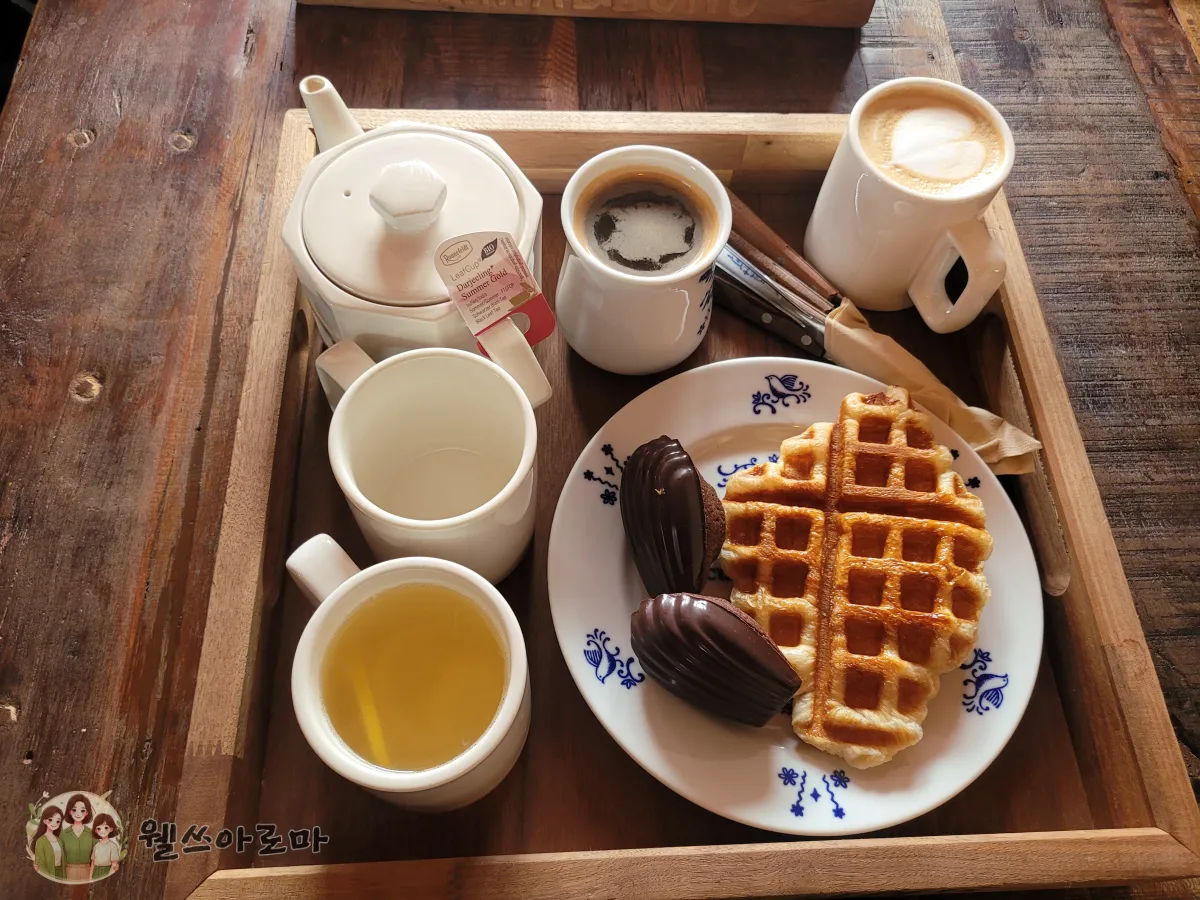 순매원근처카페-가마등-티와커피-크로플-초코마들렌